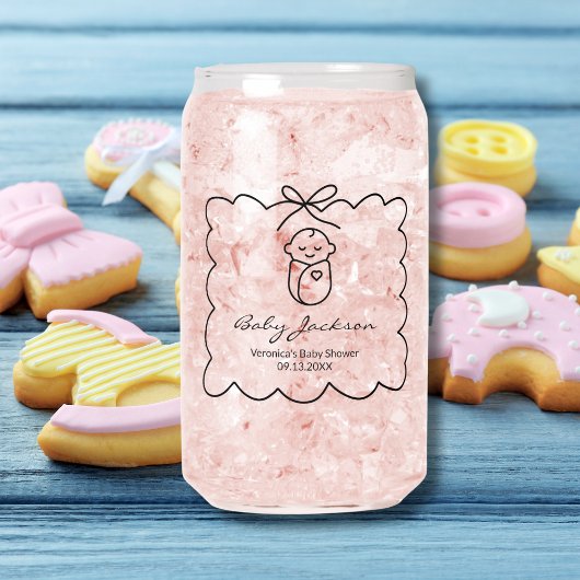 可愛男女兼用いベビー&バウモダンベビーシャワー ガラス缶