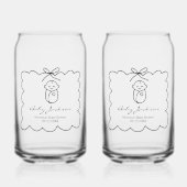 可愛男女兼用いベビー&バウモダンベビーシャワー ガラス缶 (正面)