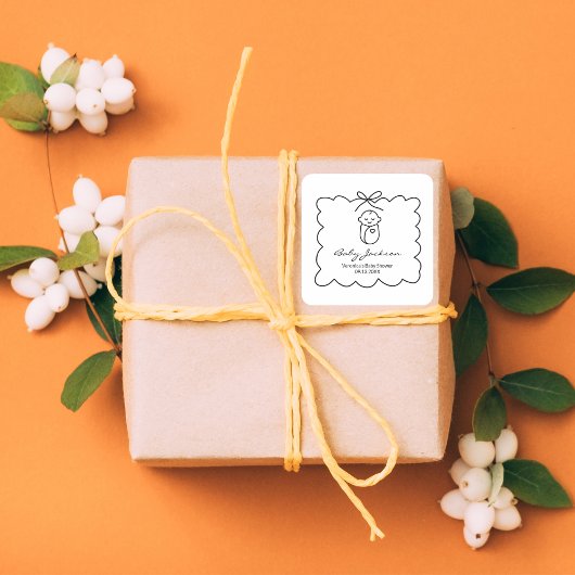 可愛男女兼用いベビー&バウモダンベビーシャワー スクエアシール