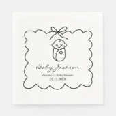 可愛男女兼用いベビー&バウモダンベビーシャワー スタンダードランチョンナプキン (正面)