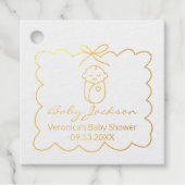 可愛男女兼用いベビー&バウモダンベビーシャワー フェイバータグ (正面)