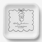 可愛男女兼用いベビー&バウモダンベビーシャワー ペーパープレート (正面)