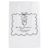 可愛男女兼用いベビー&バウモダンベビーシャワー ミディアムペーパーバッグ (裏面)