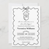 可愛男女兼用いベビー&バウモダンベビーシャワー 招待状 (正面)