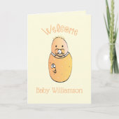 可愛男女兼用い生まれたばかりの赤ちゃんシャワー カード (正面)