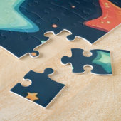 可愛白熱［赤熱］光を放つい星 ジグソーパズル (側面)