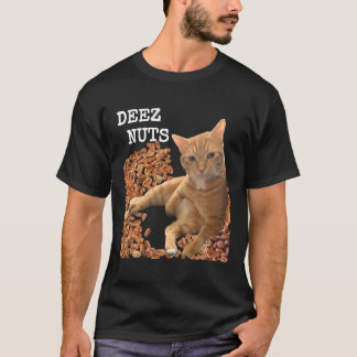 可愛笑わされるい猫とpとのDEEZ NUTSおもしろいのジョーク Tシャツ