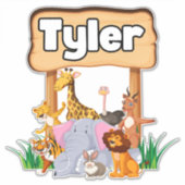 可愛素晴らしい動物園キッズ シール (正面)