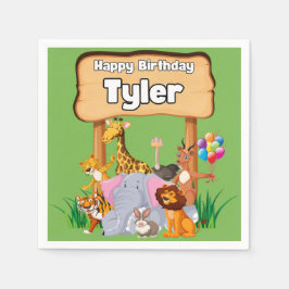 可愛素晴らしい動物園キッドパーティー スタンダードカクテルナプキン
