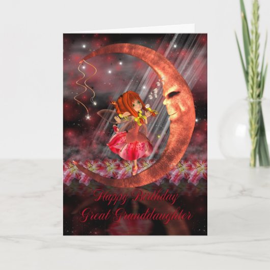 可愛素晴らしい可愛い孫娘誕生日カード カード (正面)