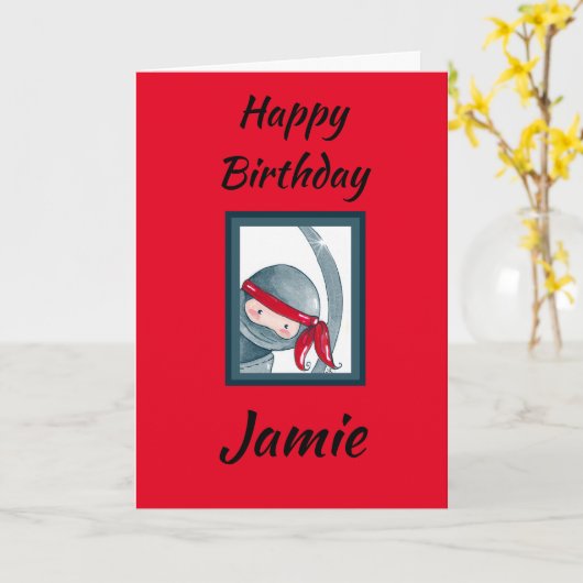 可愛素晴らしい忍者 カード (黄色い花)