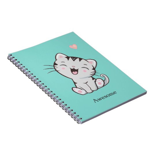 可愛素晴らしい猫のライトブルー ノートブック (右側)
