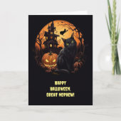 可愛素晴らしい甥ハッピーハローウィン幽霊のよく出る カード (正面)