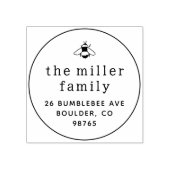 可愛素朴いのまわりにラウンドネーム&差出人住所 ラバースタンプ (インプリント)