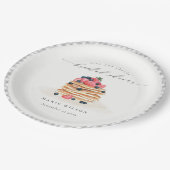 可愛素朴いフルーツパンケーキ水彩ブライダルシャワー ペーパープレート (アングル)