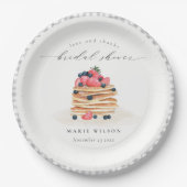可愛素朴いフルーツパンケーキ水彩ブライダルシャワー ペーパープレート (正面)