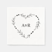 可愛素朴いミニマル緑結婚の紙 スタンダードカクテルナプキン (正面)