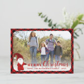 可愛素朴い家族写真楽しいクリスマス シーズンカード (スタンド正面)