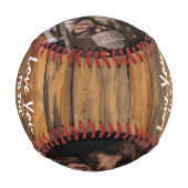 可愛素朴い彼氏「愛してる」写真野球 野球ボール (裏面)