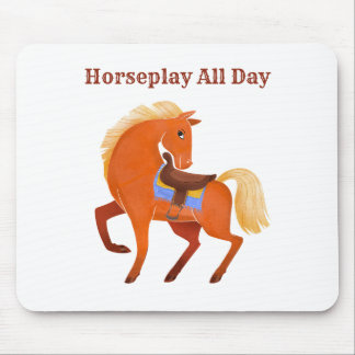 可愛素朴い茶色の馬の名パーソナライズされた前 マウスパッド