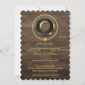 可愛素朴い金ゴールドハートモノグラムファミリーベイビーシャワー 招待状 (正面)