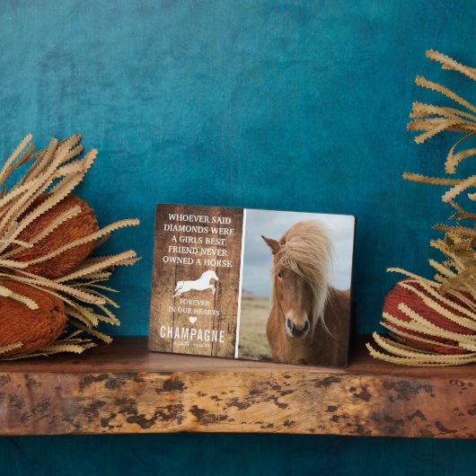 可愛素朴い馬記念写真記念 フォトプラーク (側面)