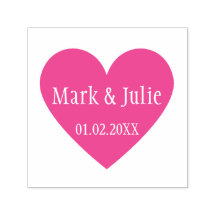 可愛結婚いカップル名日付ハートスタンプ