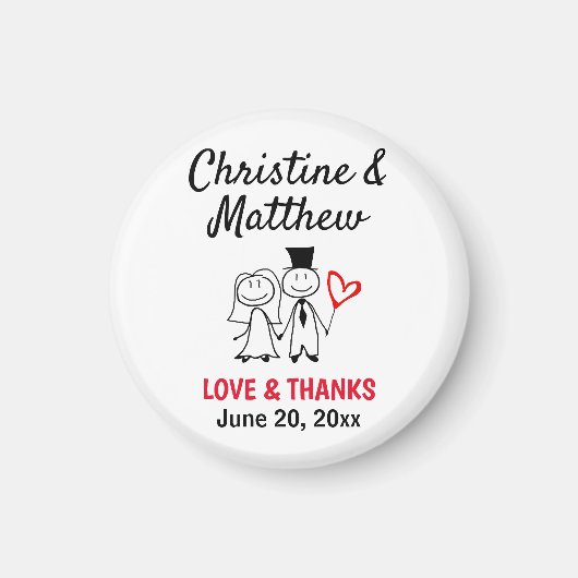 可愛結婚い夫婦に感謝 マグネット (正面)