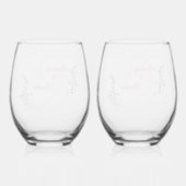 可愛結婚い形見 ステムなしワイングラス (裏面)