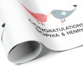 可愛結婚い愛鳥の新郎新婦 ラッピングペーパー (ロールコーナー)