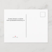 可愛結婚い格言カップルがデートを守る 案内ポストカード (裏面)