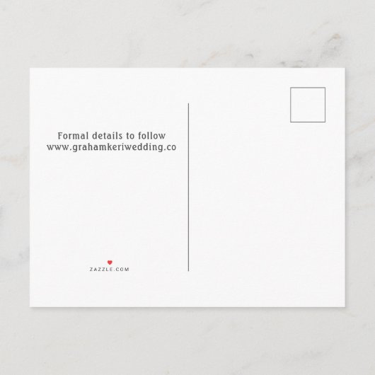 可愛結婚い格言カップルがデートを守る 案内ポストカード (裏面)