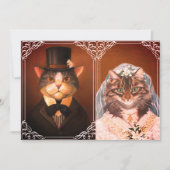 可愛結婚い猫のカップル 招待状 (正面)