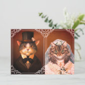 可愛結婚い猫のカップル 招待状 (スタンド正面)