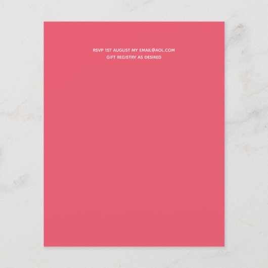 可愛結婚らしい予算招待状 (裏面)