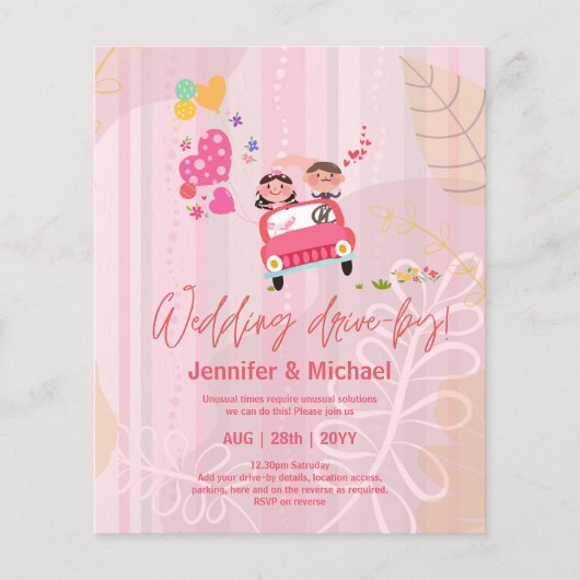 可愛結婚らしい予算招待状 (正面)