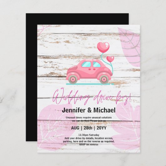 可愛結婚らしい予算招待状 (正面/裏面)