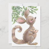 可愛絵を描いカンガルー男女兼用の赤ちゃん 招待状 (裏面)