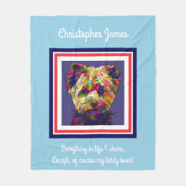 可愛絵を描いテディベア(詩ありパーソナライズされた) フリースブランケット