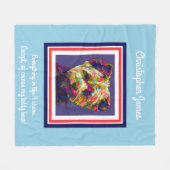 可愛絵を描いテディベア(詩ありパーソナライズされた) フリースブランケット (正面(横))