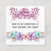 可愛絵を描い象と花模様ベビー名簿 スクエア名刺 (裏面)