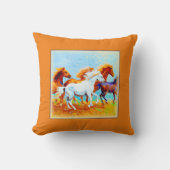 可愛絵画いランニングの馬。買今 クッション (正面)