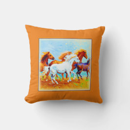 可愛絵画いランニングの馬。買今 クッション