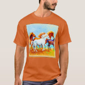 可愛絵画いランニングの馬。買今 Tシャツ (正面)
