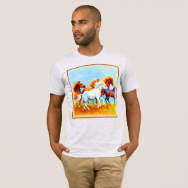 可愛絵画いランニングの馬。買今 Tシャツ