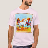 可愛絵画いランニングの馬。買今 Tシャツ (正面)
