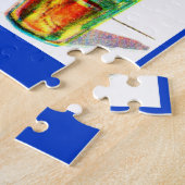 可愛絵画い小さな女の子 ジグソーパズル (側面)