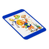 可愛絵画い小さな女の子 マグネット (右側)