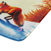 可愛絵画い赤いキツネ。買今 カッティングボード (角)