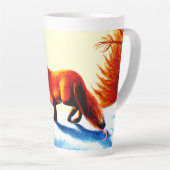 可愛絵画い赤いキツネ。買今 カフェラテマグ (右アングル)